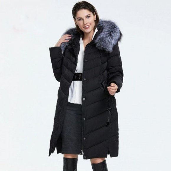 Down Winter Jacket Frisky Women's down parka in black with genuine